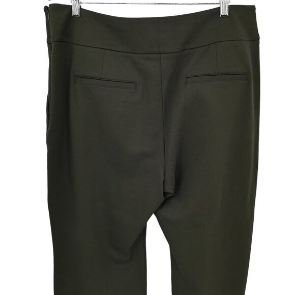Cabi Academy Trousers Olive Green Side Zip High Waist Wide Leg Career Pockets - Picture 7 of 10